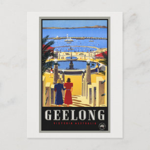Geelong Australia Vintage Poster 1930 Postkarte