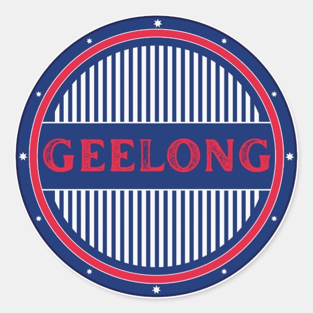 Geelong City Pride Emblem – Australian Identity Runder Aufkleber (Vorderseite)