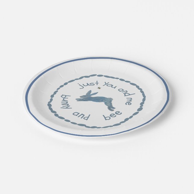 Geem Bunny Bee Bunnies Bees Baby Pappteller (Schrägansicht)