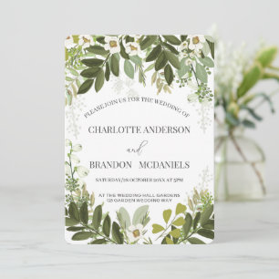 Geen Blätter Timeles Botanische Hochzeit Einladung