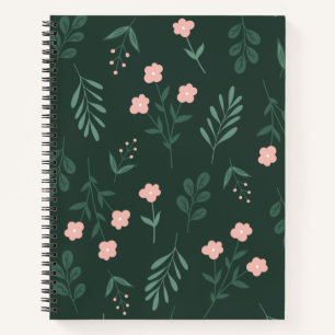 Geen und Pink FLoral Notizbuch