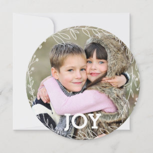 geerbt Laurel Wreath Holiday Foto Card Feiertagskarte