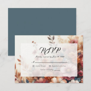 Geerntete Blütenblätter und gemalte Himmel RSVP Karte