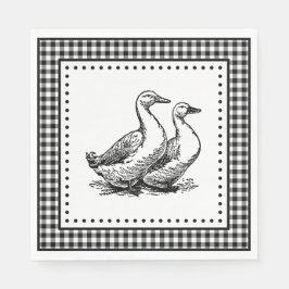 Geese Gingham Serviette