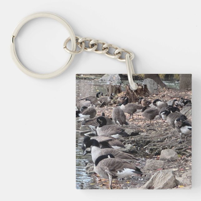 Geese in the Park Key Chain Schlüsselanhänger (Vorderseite)