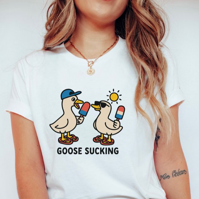 Geese Licking Ice Cream; Cute and Silly Goose T-Shirt (Von Creator hochgeladen)