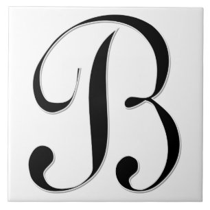 Geessele Letter B in Schwarz-Monogramm-Tile Fliese