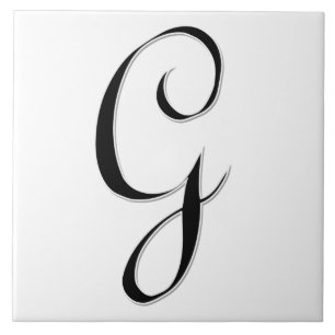 Geessele Letter G in Schwarz-Monogramm-Tile Fliese