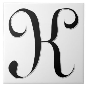 Geessele Letter K in Schwarz-Monogramm-Tile Fliese