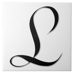 Geessele Letter L in Schwarz-Monogramm-Tile Fliese