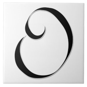 Geessele Letter O in Schwarz-Monogramm-Tile Fliese