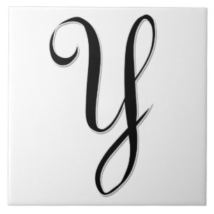 Geessele Letter Y in Schwarz-Monogramm-Tile Fliese
