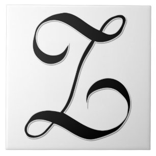 Geessele Letter Z in Schwarz-Monogramm-Tile Fliese