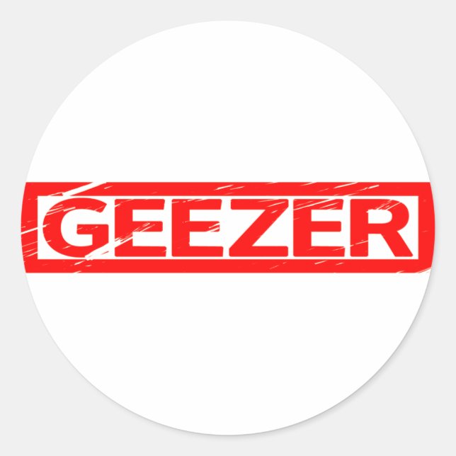 Geezer-Briefmarke Runder Aufkleber (Vorderseite)