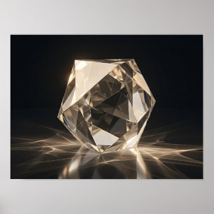 Gefacetteter Kristallprisma-Warmlicht-Leinwanddruc Poster