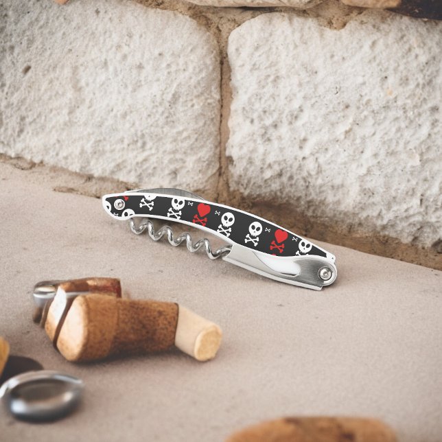 Gefahr Beängstigender Schädelmuster Kellnermesser (Corkscrew Bottle Opener)