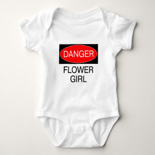 Gefahr - Blumenmädchen Lustiges Hochzeits-T-Shirt Baby Strampler
