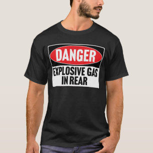GEFAHR EXPLOSIVES GAS IM Vintagen HINTERGRUND DER T-Shirt