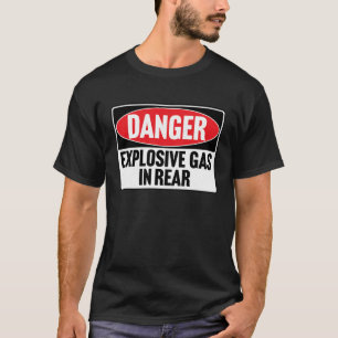 GEFAHR EXPLOSIVES GAS IM Vintagen HINTERGRUND DER T-Shirt