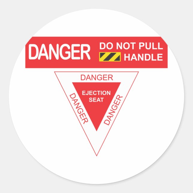 Gefahr für Luftfahrzeuge Runder Aufkleber (Vorderseite)