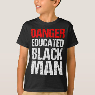 Gefahr gebildeter schwarzer Mann lustiger schwarze T-Shirt