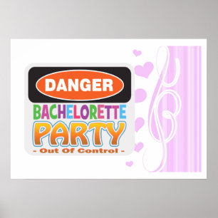 Gefahr Junggeselinnen-Abschied lustiges Brautparty Poster