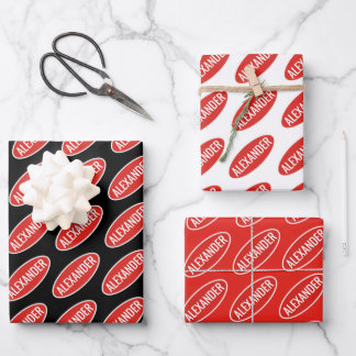 GEFAHR: NAME/WORD CUSTOMIZE Funny Einzigartige Neu Geschenkpapier Set