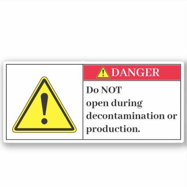 Gefahr nicht öffnen aufkleber (Vorderseite)