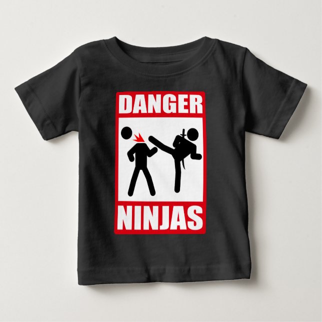 Gefahr Ninjas Baby T-shirt (Vorderseite)