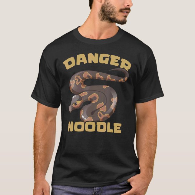 Gefahr Noodle Ball Python Schlange Reptile Schlang T-Shirt (Vorderseite)