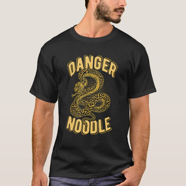 Gefahr Noodle Ball Python Schlange Reptile Schlang T-Shirt (Vorderseite)