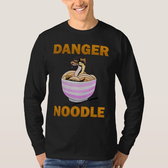 Gefahr Noodle T-Shirt Ball Python Snake Lover (Vorderseite)
