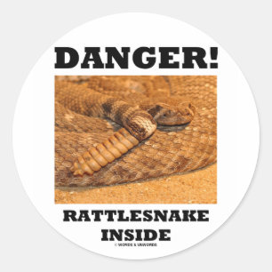 Gefahr! Rattlesnake Inside Runder Aufkleber