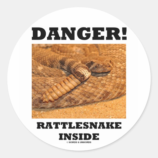 Gefahr! Rattlesnake Inside Runder Aufkleber (Vorderseite)