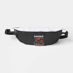 Gefahr Schwarze Katze überquert Halloween Hexenhut Bauchtasche