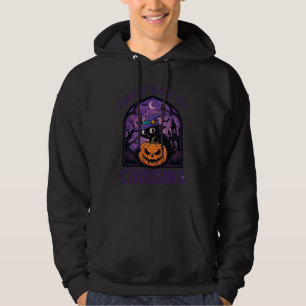 Gefahr Schwarze Katze Überquert Halloween Kürbis H Hoodie