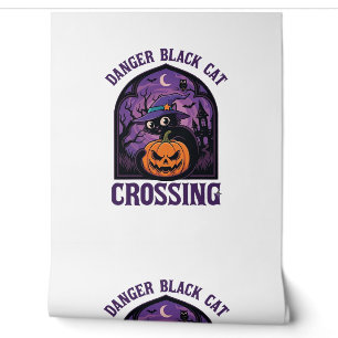 Gefahr Schwarze Katze überquert Halloween Kürbis H Tapete