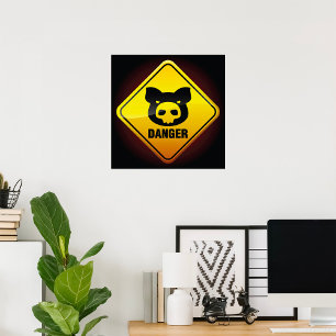 Gefahr Schwein Warnschild Poster