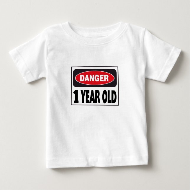 Gefahr Zeichen 1 Jahr alt Baby T-shirt (Vorderseite)