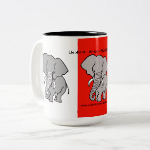 Gefährdete afrikanische Elefanten - Rote Tasse