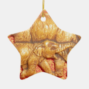 Gefährdete afrikanische Mara-Elefanten Keramikornament