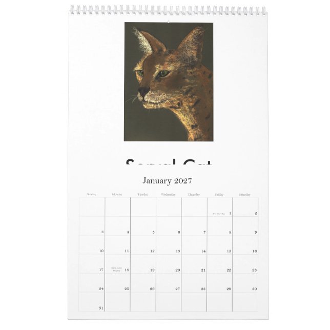 Gefährdete große Katzen Kalender (Jan 2027)