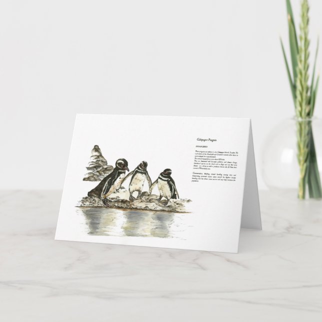 Gefährdete handgemalte Druckpinguine Danke (Vorderseite)