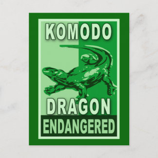 Gefährdete Komodo Dragon Pop Art Tshirts Postkarte