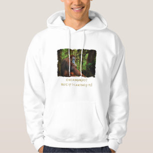 Gefährdete Orangutans Primat Wildlife Art T - Shir Hoodie