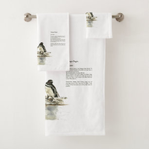 Gefährdete Pinguine Handbemalt Handtuchhandtuch-Se Badhandtuch Set