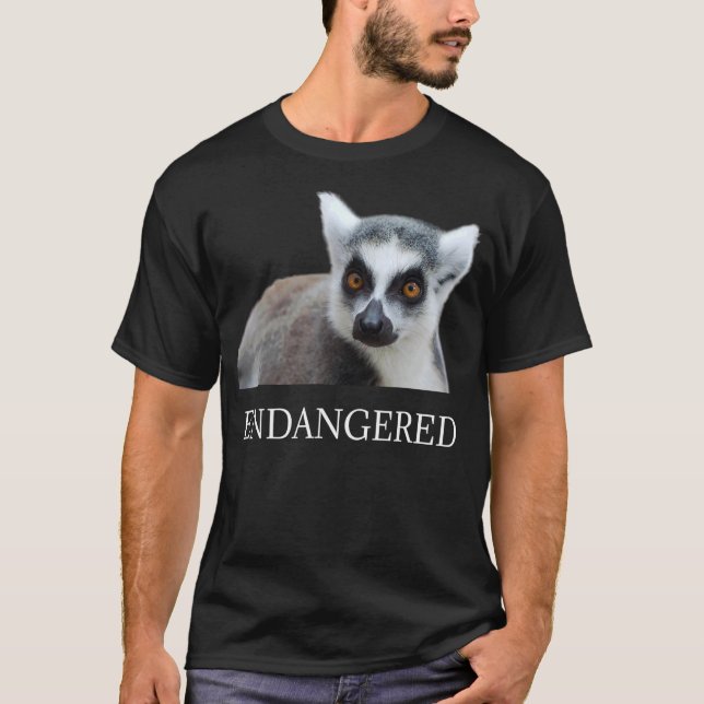 Gefährdete Tierarten Ringelschwanz Lemur Endang T-Shirt (Vorderseite)