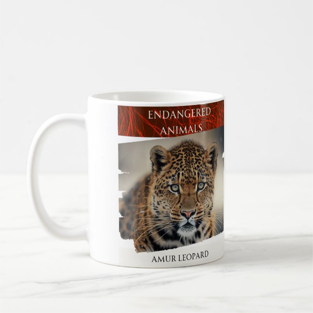 Gefährdete Tiere - Amur Leopard Kaffeetasse (Links)