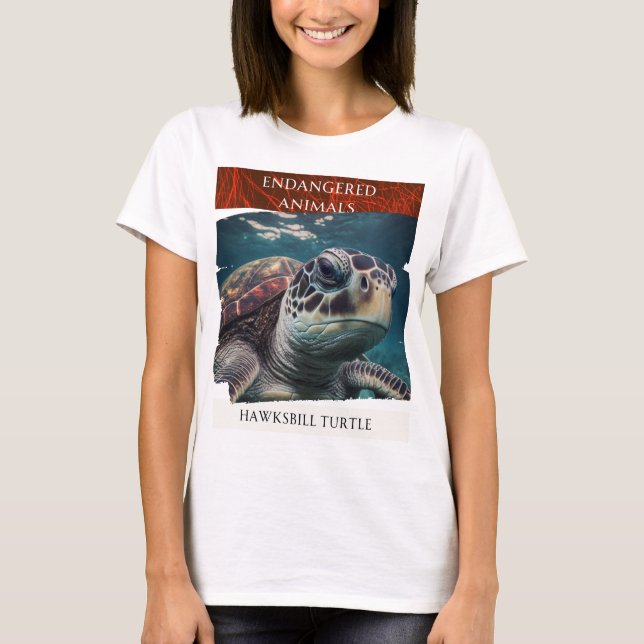Gefährdete Tiere - Hawksbill Turtle T-Shirt (Vorderseite)