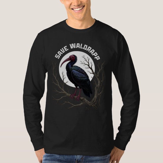 Gefährdete Vögel: Waldrapp oder Kahler Ibis T-Shirt (Vorderseite)